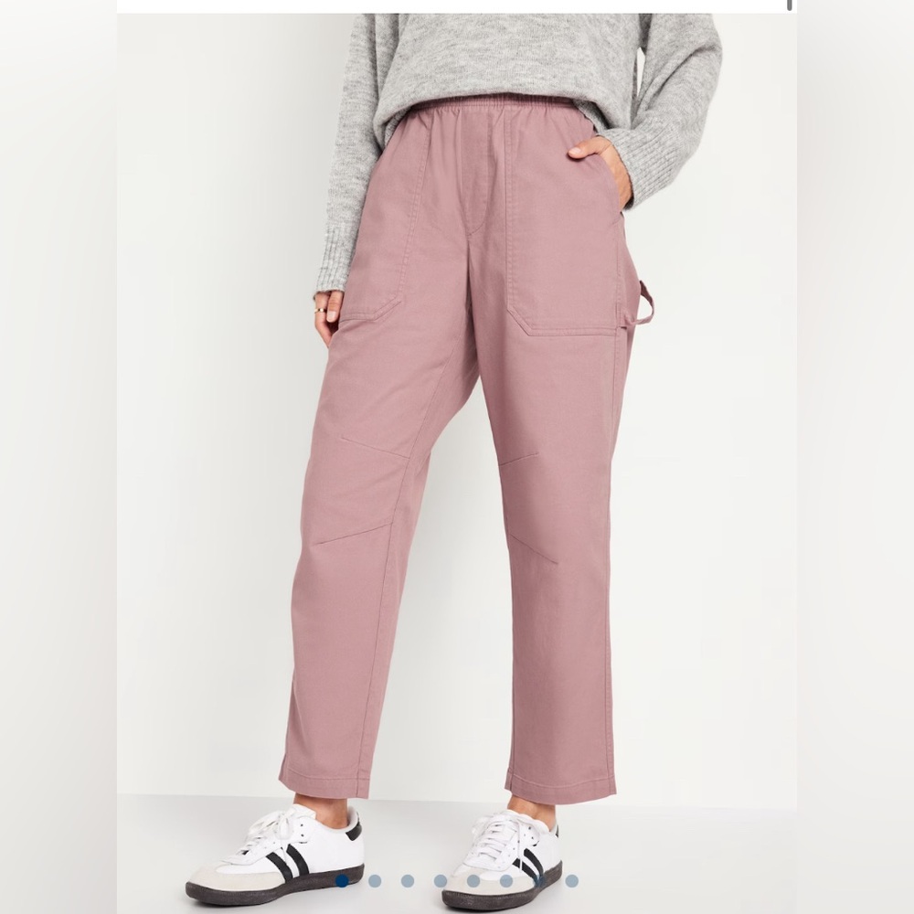 Old Navy High-Waisted Pulla Utility Pants Pink Size Large